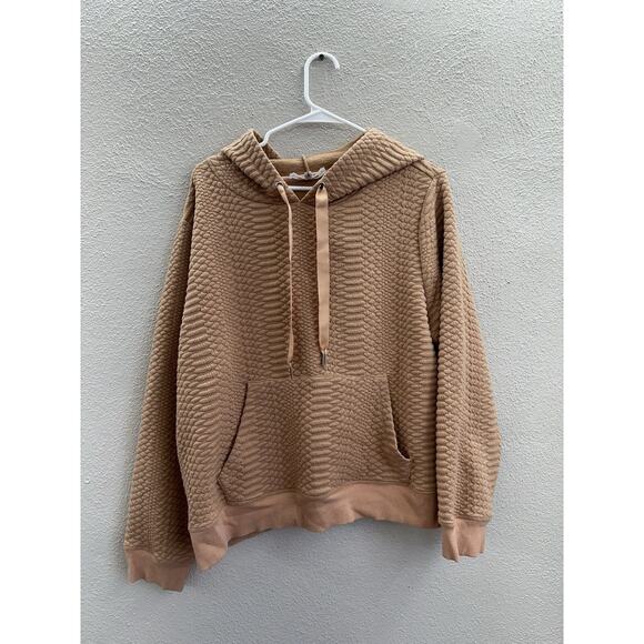 The Good American Womens Sweatshirt Size 5 (2XL) Quilted Snake Rose Gold Hooded - Picture 1 of 14